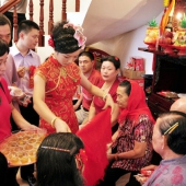 閩南的婚嫁習俗禮節 - 五、擔盤，上頭，舉行結婚典禮